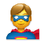 Man Superhero emoji on LG